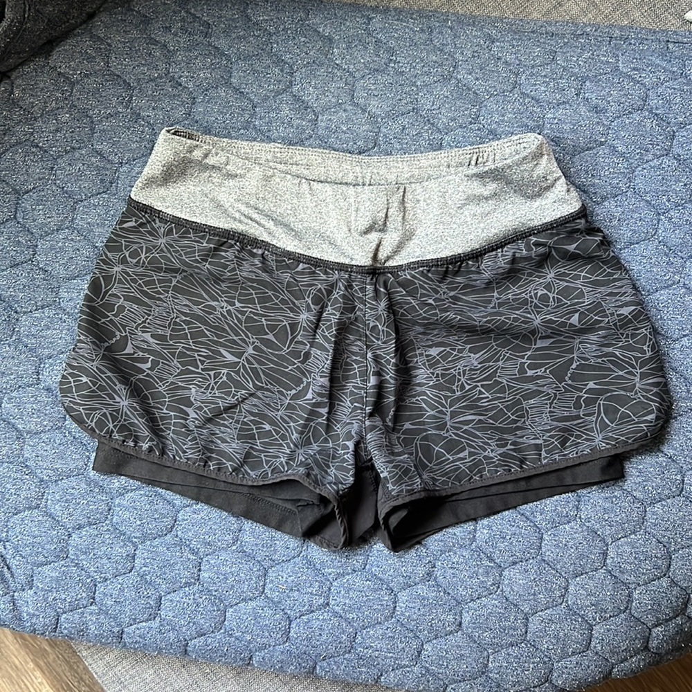 Black and grey running shorts